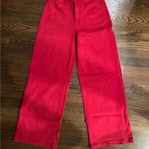 Just Black Denim Red Wide-Leg Jeans: size 28/6